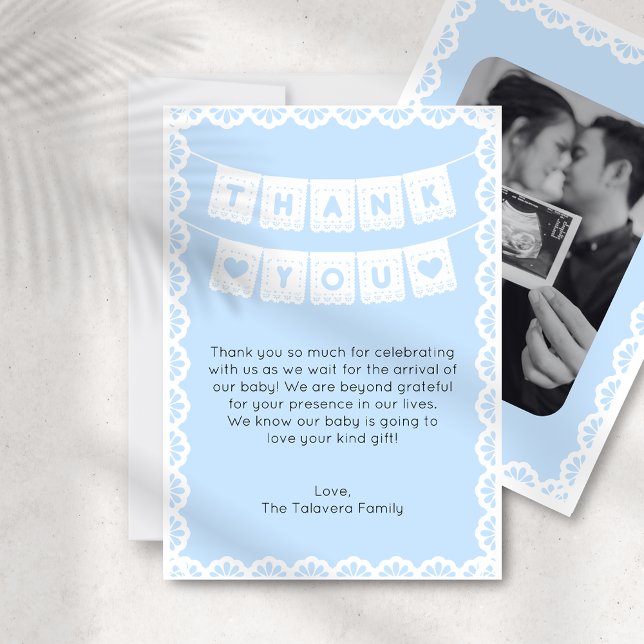 Cielito Lindo Blue Baby Shower - tackkort Inbjudningar (Skapare uppladdad)