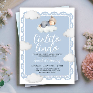 Cielito Lindo Blue Cloudy Himmel Pojke Shower Inbjudningar