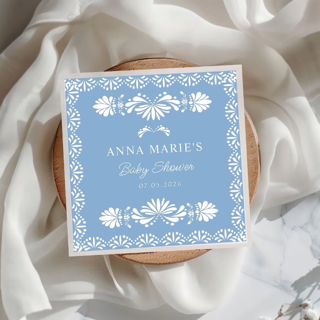 Cielito Lindo Blue Mexican Baby dusch Napkin Pappersservett (Skapare uppladdad)