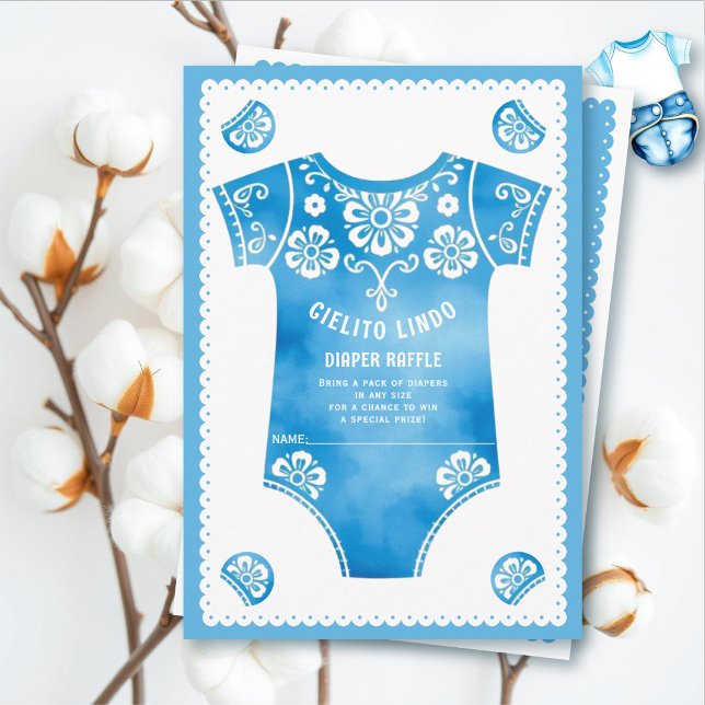 Cielito Lindo Blue pojke dusch Diaper Raffle Tilläggskort (Skapare uppladdad)