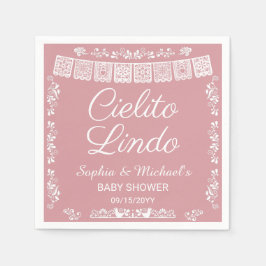 Cielito Lindo Blush Pink Baby Shower Pappersservett