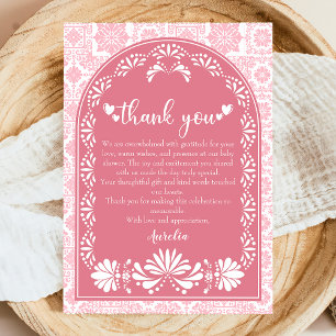 Cielito lindo dammig rosa mexikansk baby shower tack kort