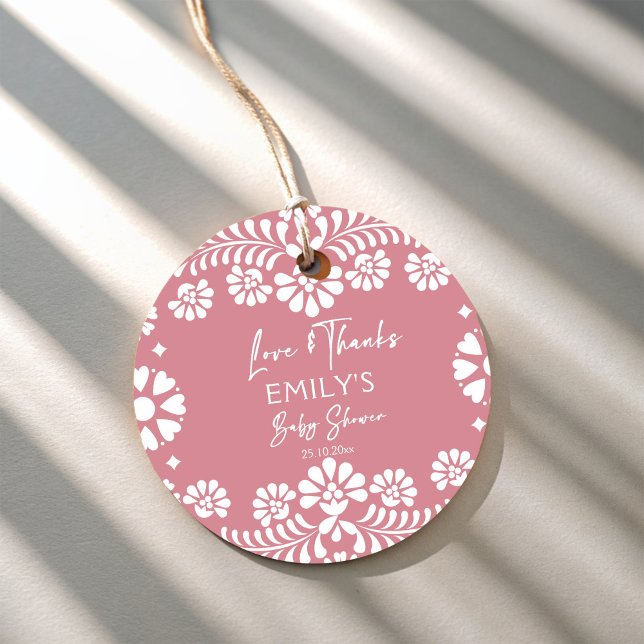 Cielito lindo damstosty rosa Mexikanska babydusche Gåvor Etiketter (Cielito lindo dusty pink Mexican fiesta baby shower personalized Favor Tags )