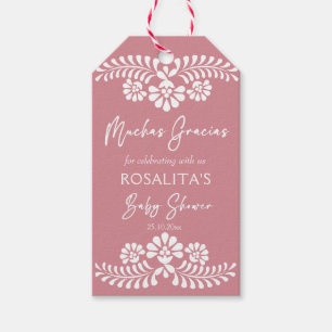 Cielito lindo damstosty rosa Mexikanska babydusche Presentetikett