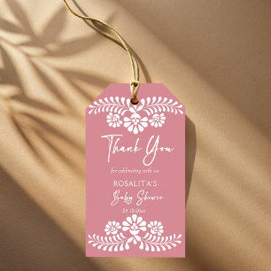 Cielito lindo damstosty rosa Mexikanska babydusche Presentetikett