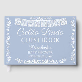 Cielito Lindo Dusty Blue Baby Shower Gästböcker
