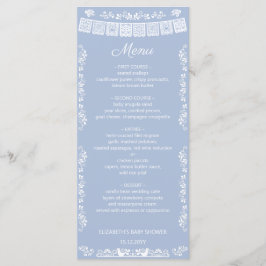 Cielito Lindo Dusty Blue Papel Picado Baby Shower Meny