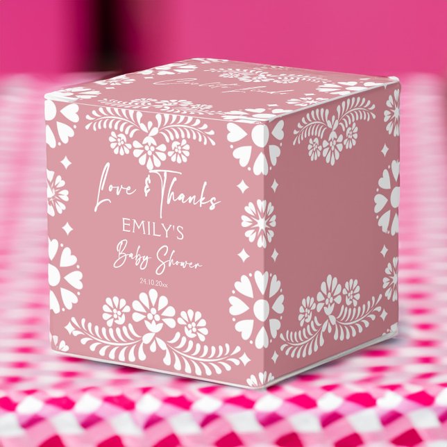 Cielito lindo Dusty rosa babydusch favoriserar Presentaskar (Cielito lindo dusty pink Mexican fiesta baby shower favors personalized candy favor boxes)