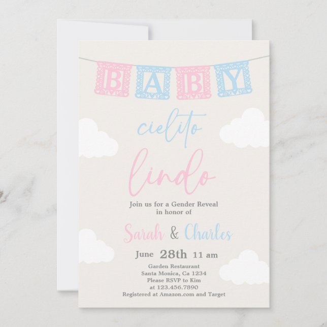 Cielito Lindo Gender Reveal-inbjudan Inbjudningar (Framsida)