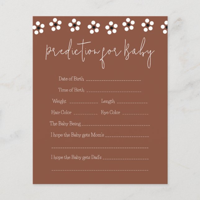 Cielito Lindo Mexican Baby Shower-förutsägningskor (Framsida)