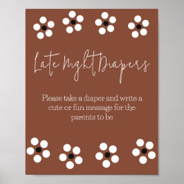 Cielito Lindo Mexican Baby Shower Game Diaper Poster