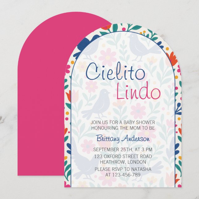 Cielito Lindo Mexican Baby Shower Inbjudningar (Fram/baksida)