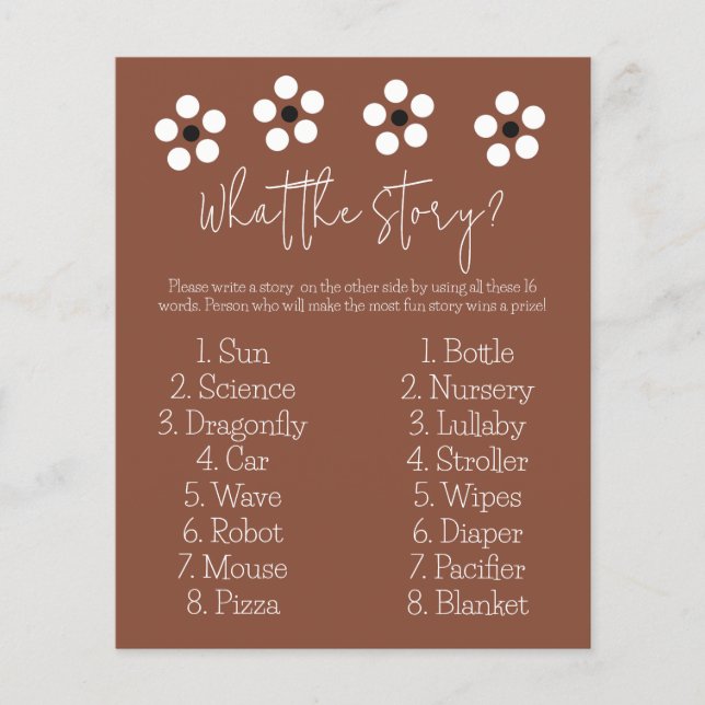 Cielito Lindo Mexican Baby Shower Story Game Card (Framsida)