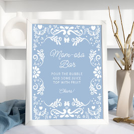 Cielito Lindo Mexican Blue Baby Shower Mamma-osa P Poster