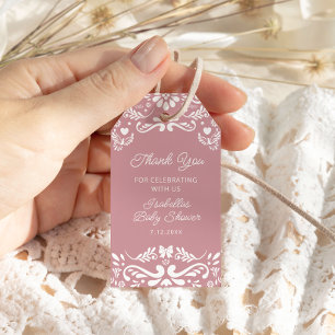 Cielito Lindo Mexican Girl Baby Shower Tack Presentetikett