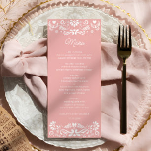 Cielito Lindo Mexican Rosa Baby Shower Menu Meny