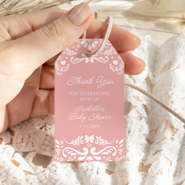Cielito Lindo Mexican Rosa Baby Shower Tack Presentetikett