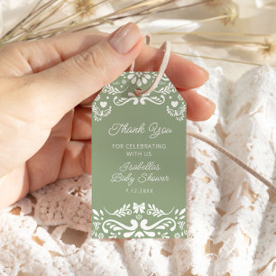 Cielito Lindo Mexican Sage Baby Shower Tack Presentetikett