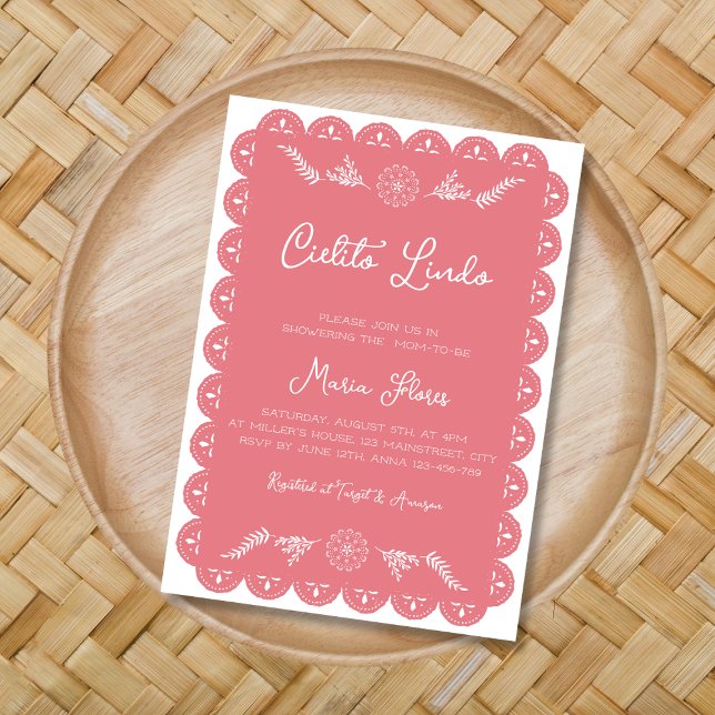 Cielito Lindo Mexican Talavera Girl Baby Shower Inbjudningar (Cielito Lindo Mexican Talavera Girl Baby Shower Invitation)