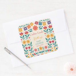 Cielito Lindo Mexikansk Baby Shower Fiesta Fyrkantigt Klistermärke