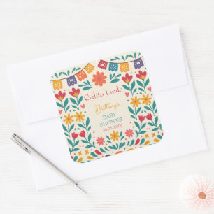 Cielito Lindo Mexikansk Baby Shower Fiesta Fyrkantigt Klistermärke