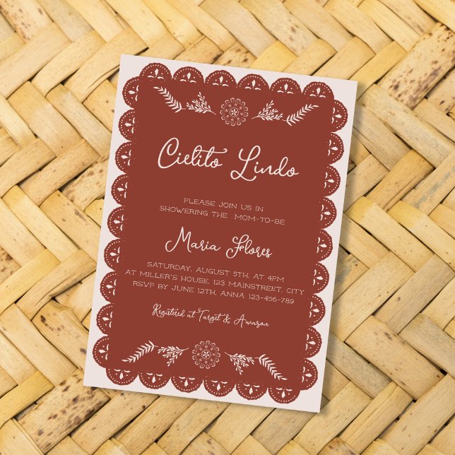 Cielito Lindo Mexikansk Papel Picado Baby Shower Inbjudningar (Skapare uppladdad)