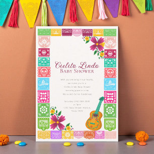 Cielito Lindo Mexikansk Papper Picado Folk Art Fie Inbjudningar