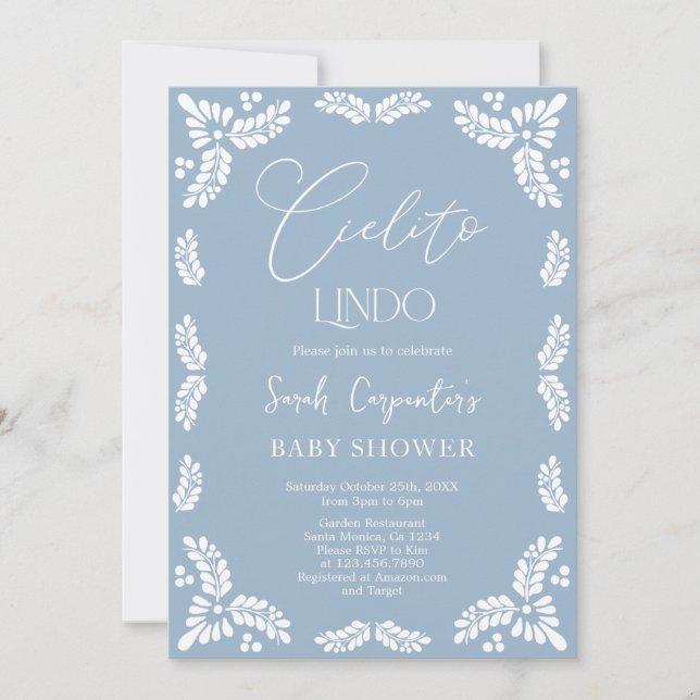Cielito Lindo Papel Picado Baby Shower Boy Inbjudningar (Framsida)