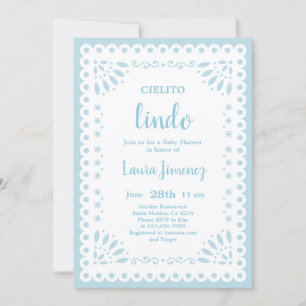 Cielito Lindo Papel Picado Baby Shower Boy Inbjudningar
