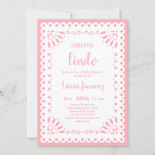 Cielito Lindo Papel Picado Baby Shower Girl Inbjudningar