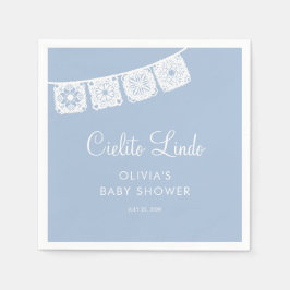 Cielito Lindo Papel Picado Blue Baby Shower Pappersservett