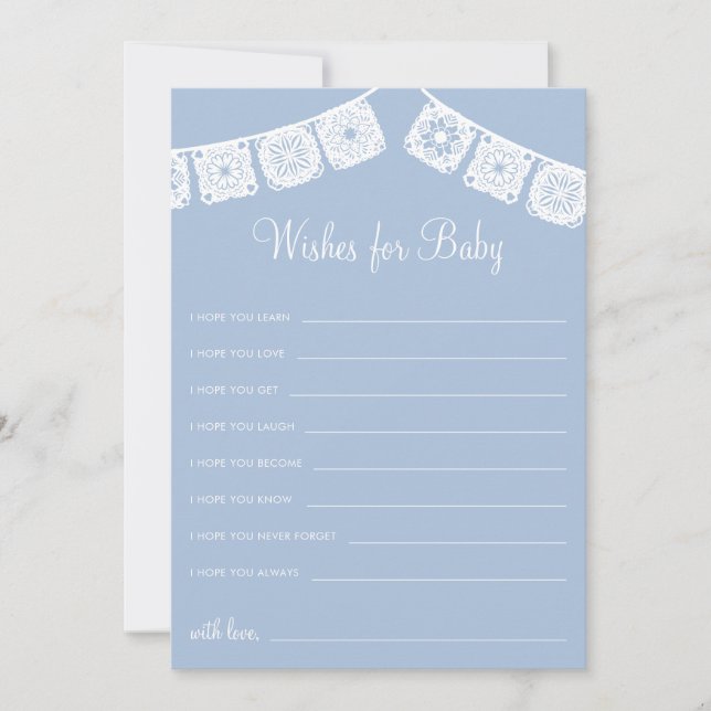 Cielito Lindo Papel Picado Önskemål för Baby Card Inbjudningar (Framsida)
