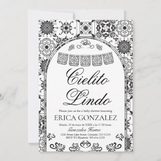 Cielito Lindo Papel Picado Pojke Baby Shower Inbjudningar