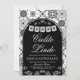 Cielito Lindo Papel Picado Pojke Baby Shower Inbjudningar