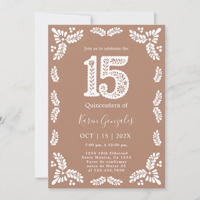 Cielito Lindo Quinceanera Inbjudningar (Framsida)