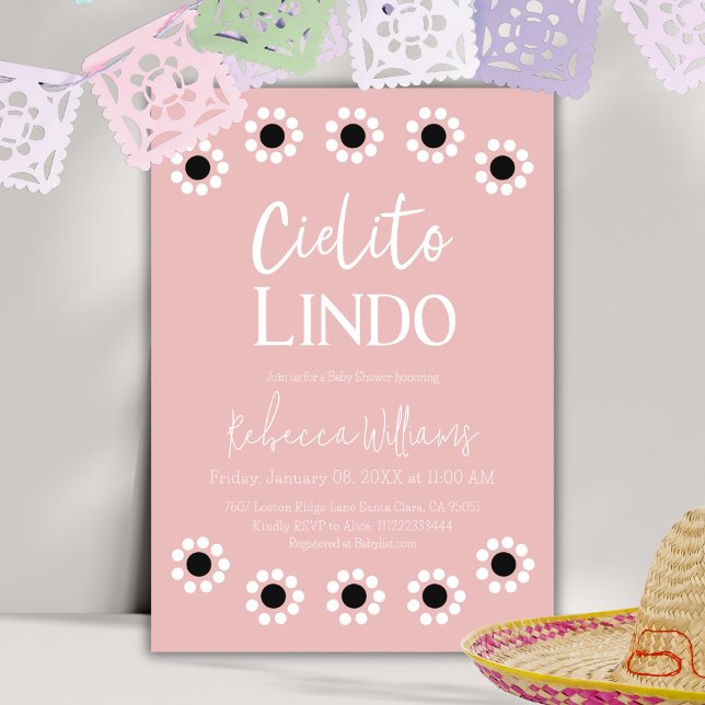 Cielito Lindo Rosa Barro Senorita Girl Baby Shower Inbjudningar (Skapare uppladdad)