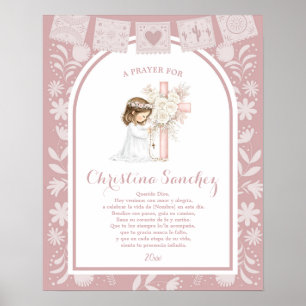 Cielito Lindo Rosa flicka firar första kommunionen Poster