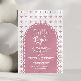 Cielito Lindo Rosa Valvbåge Talavera Baby Shower Inbjudningar