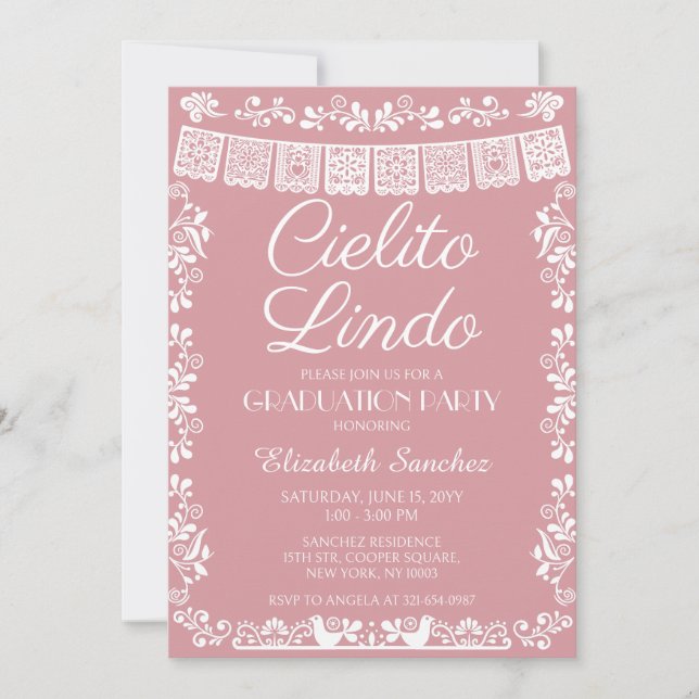 Cielito Lindo rosenskämnings examensfirande Inbjudningar (Framsida)