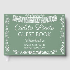 Cielito Lindo Sage Green Baby Shower Gästböcker