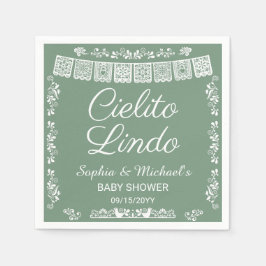 Cielito Lindo Sage Green Baby Shower Pappersservett