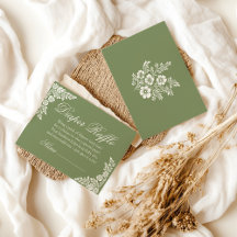Cielito Lindo Sage grönt Baby dusch Diaper Raffle