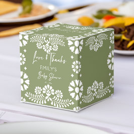 Cielito lindo Sage grönt babyduschfavörer Presentaskar