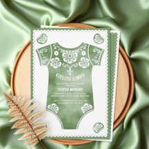 Cielito Lindo sage grönt bodykostdräkt babydusch