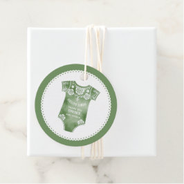 Cielito Lindo Sage grönt Tack babydusch Gåvor Etiketter