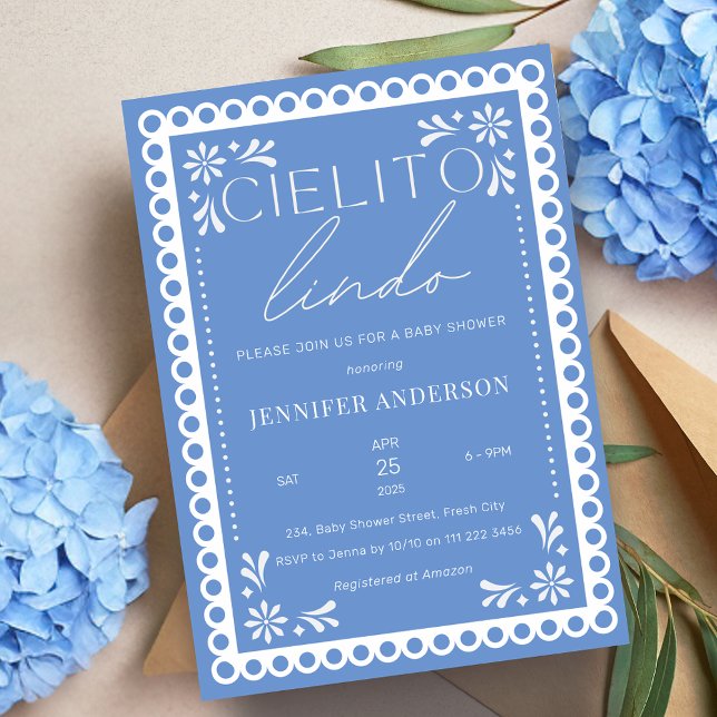 Cielito Lindo Talavera Mexican Baby Shower Inbjudningar (Cielito Lindo Talavera Mexican Baby Shower Invitation)