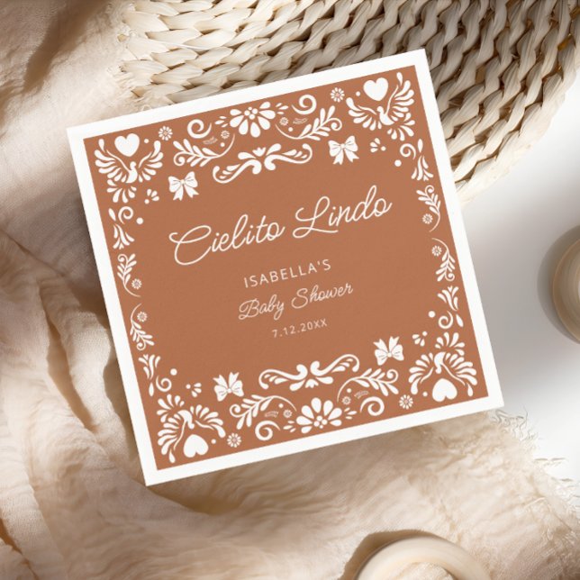 Cielito Lindo Talavera Mexican Baby Shower Napkins Pappersservett (Skapare uppladdad)