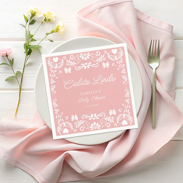 Cielito Lindo Talavera Mexican Baby Shower Napkins Pappersservett (Skapare uppladdad)