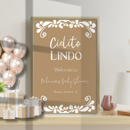 Cielito Lindo Talavera Mexican Baby Shower Välkomm Poster