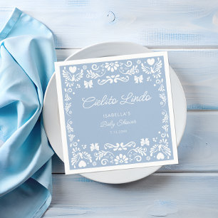 Cielito Lindo Talavera Mexican Blue Baby Shower Pappersservett